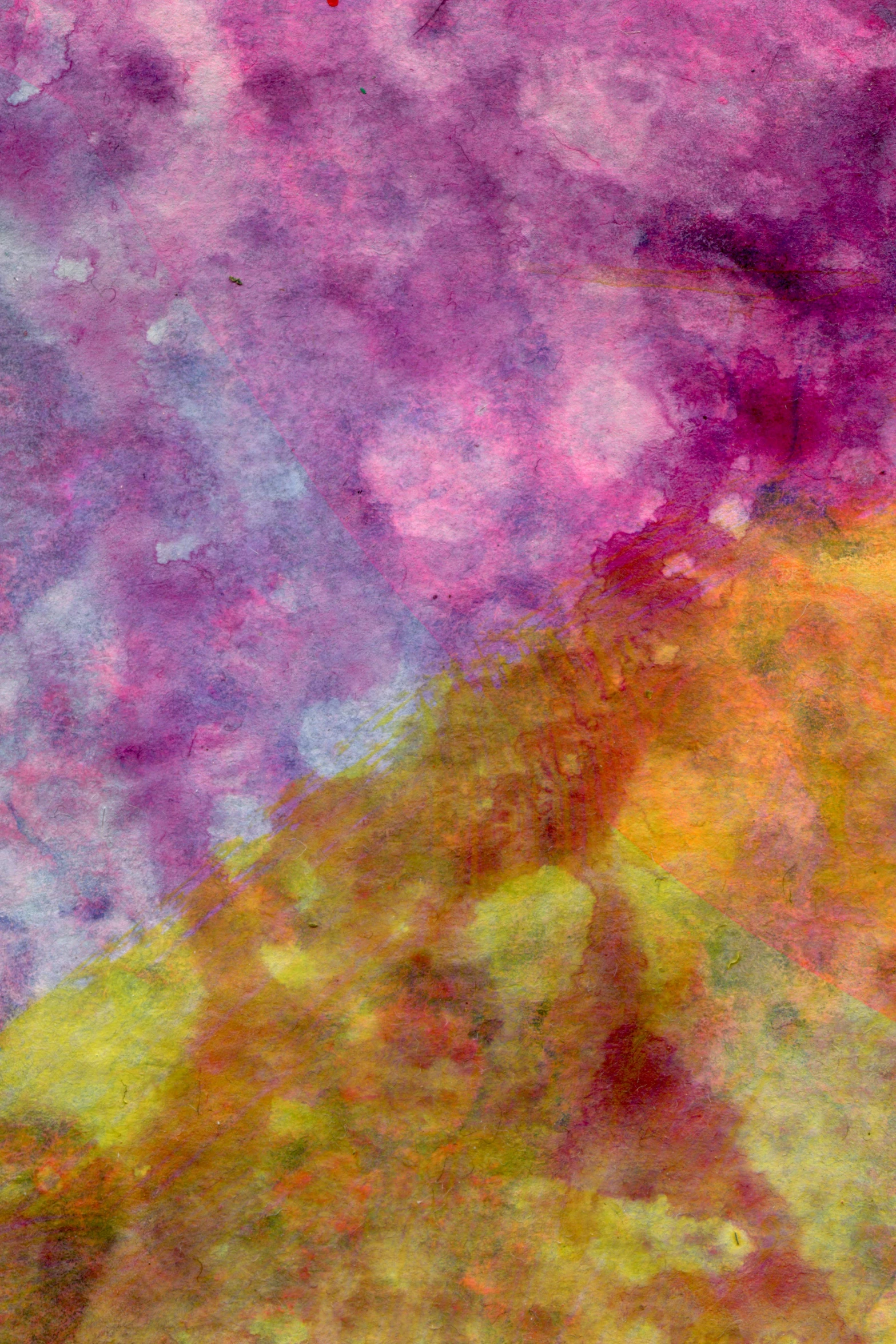 digital abstract image of a pink and yellow flower