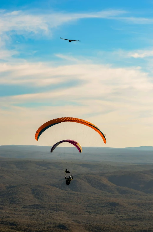 a person riding a para - sailing sail with two parachutes