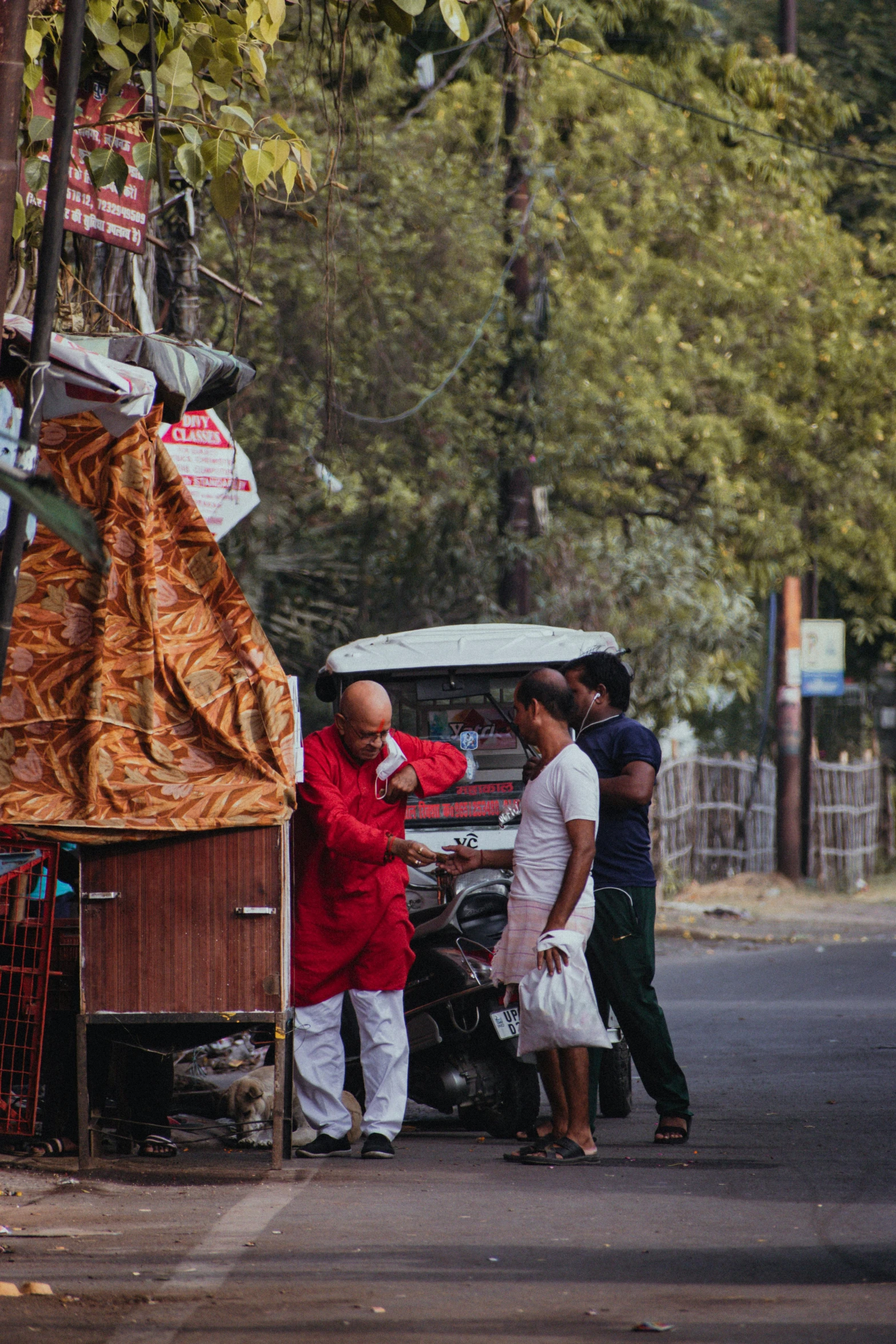 there is an outdoor market that includes bread