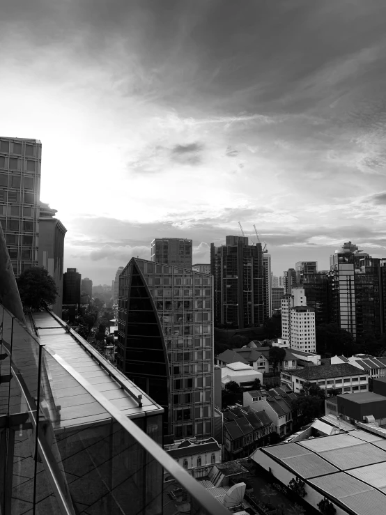 a very nice looking city view from the top of a building