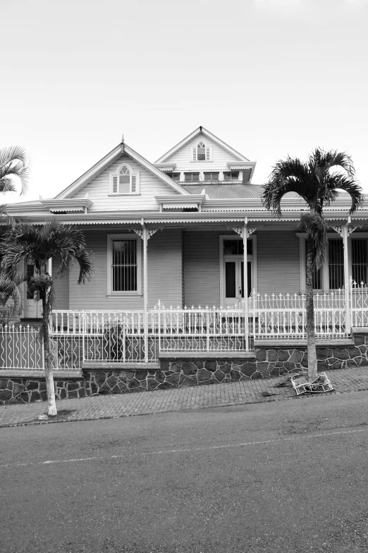 a black and white po of a house