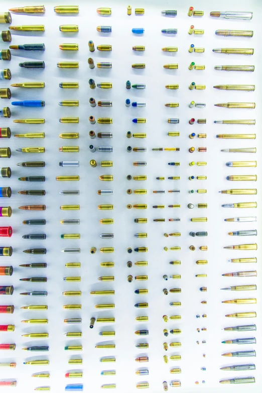 several types of bullet packs, with colored pens