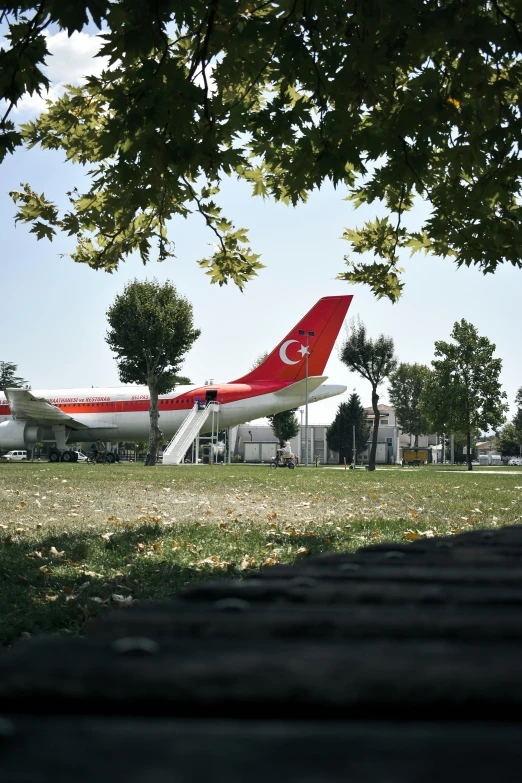 a large commercial airliner sitting on the ground