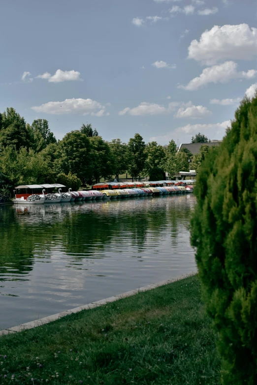 a body of water with several boats floating in it