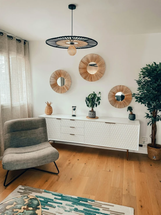 a room filled with furniture and a table