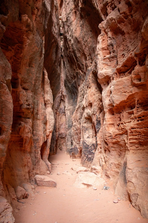 a narrow stone trail running through a cliff