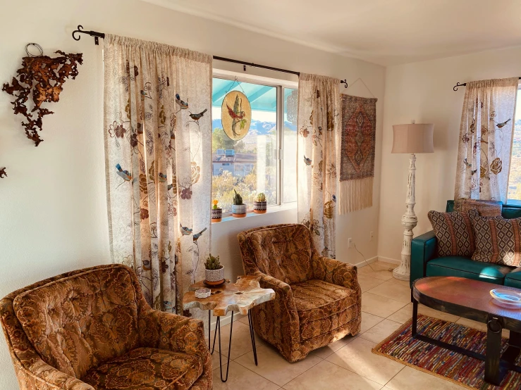 a living room filled with furniture and decor