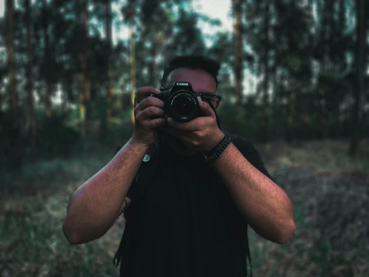 a man taking a picture with a digital camera