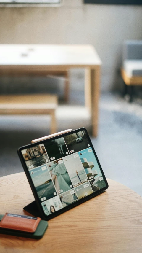 an electronic device sits on top of a table