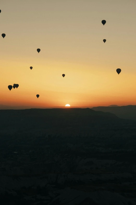 a bunch of balloons that are flying in the sky