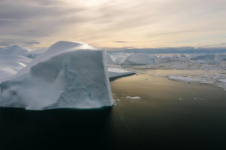 an iceberg that is floating in the water