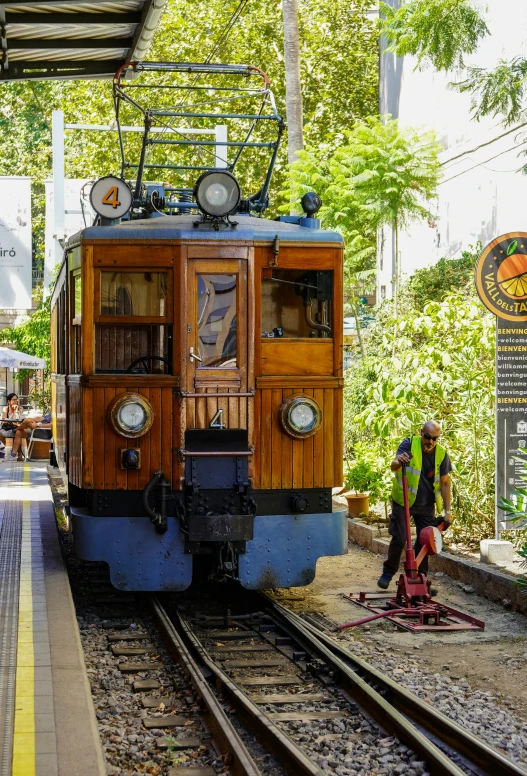 a train parked on a set of tracks