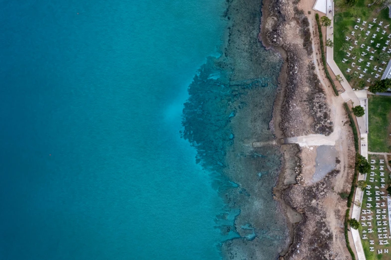 a beach in the middle of an ocean area