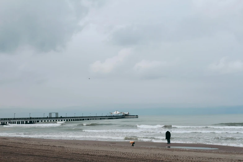 a person standing on the shore next to an ocean