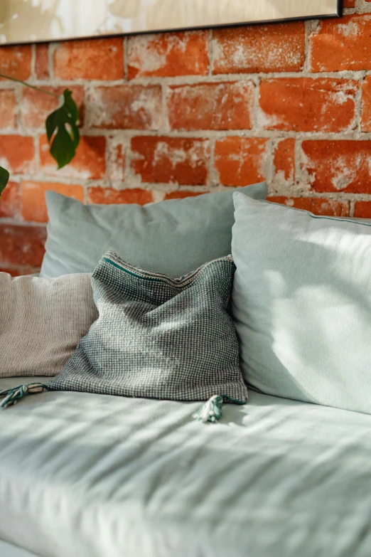 two pillows are lying on the bed