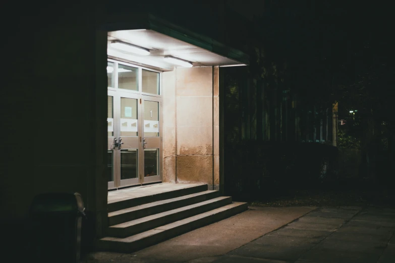 a set of stairs outside of a building