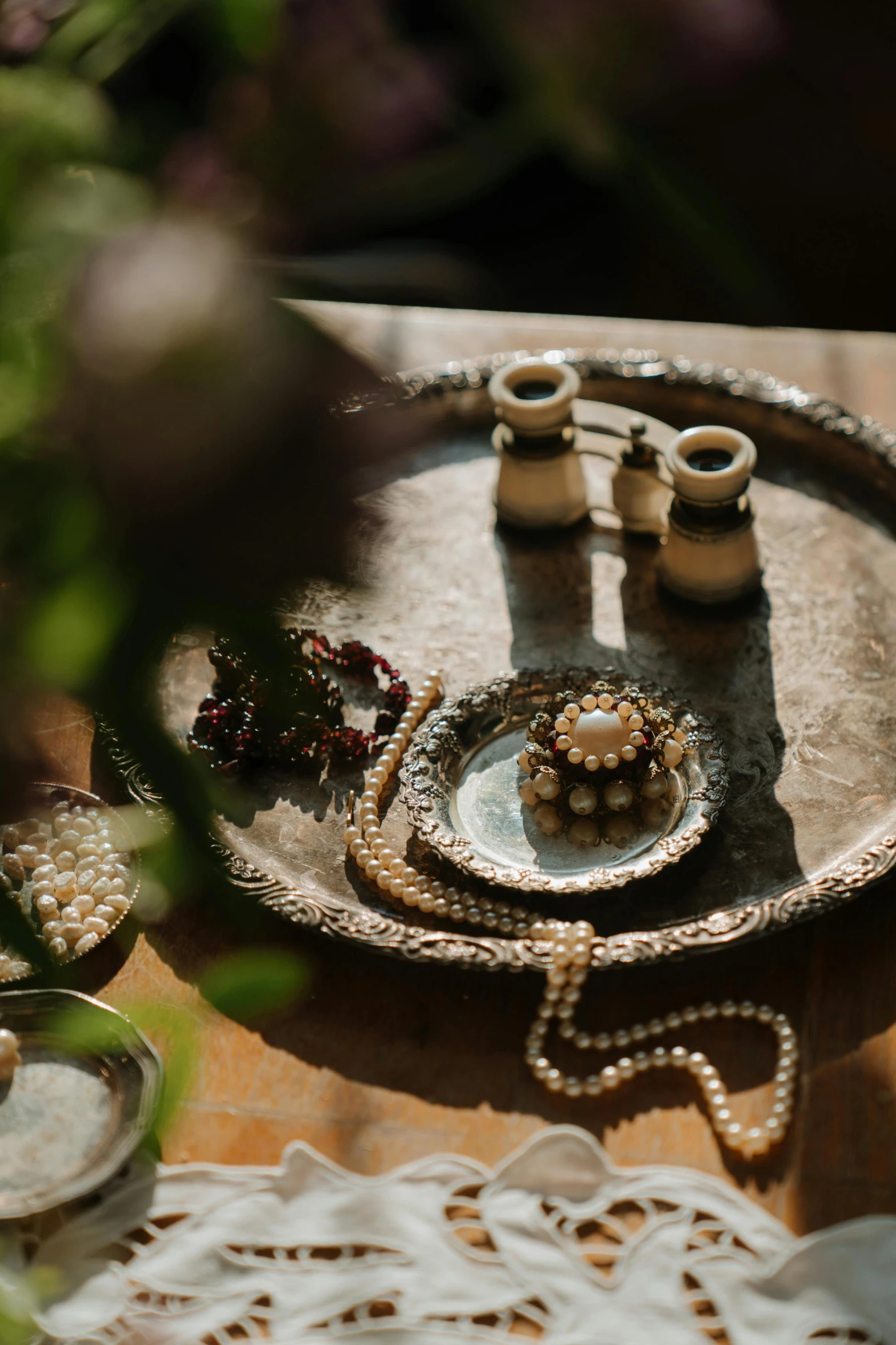 a tray with little objects on top of it