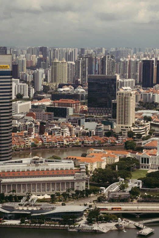 the city from a tall building with buildings