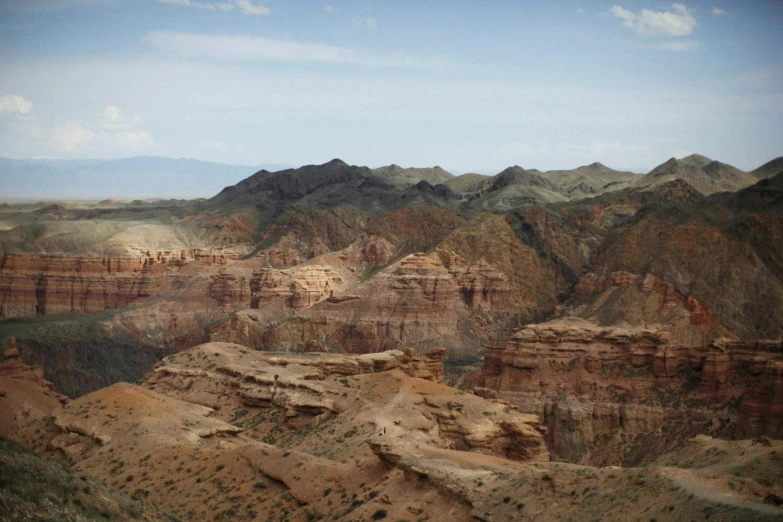 there is a view of the desert mountains