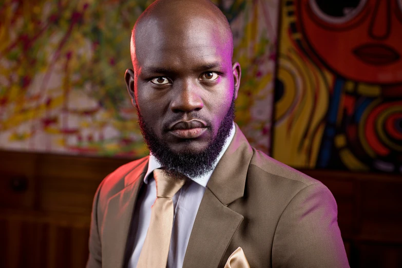 an african american man in a suit and tie looking into the camera