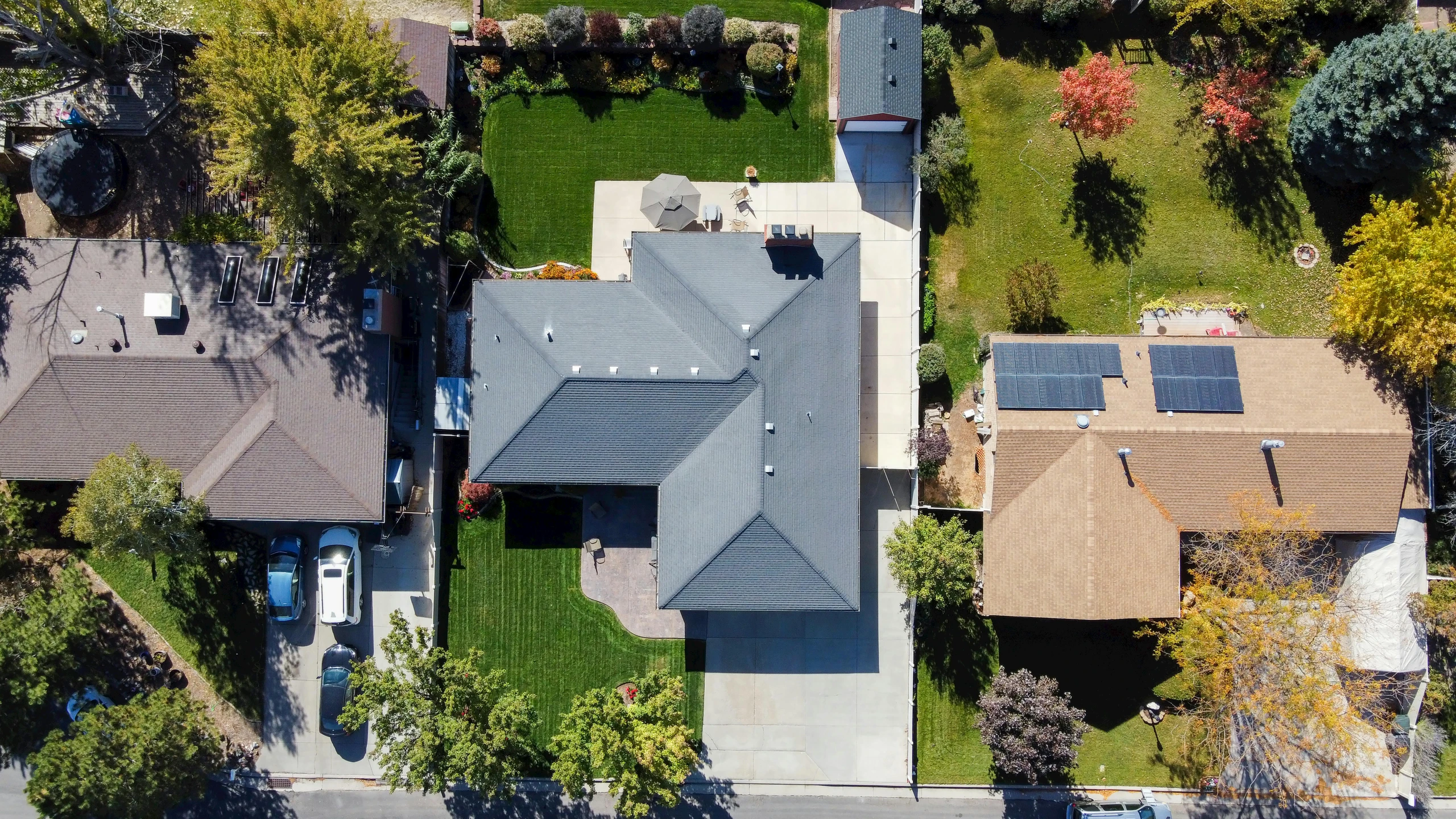 aerial po of a house and landscaping