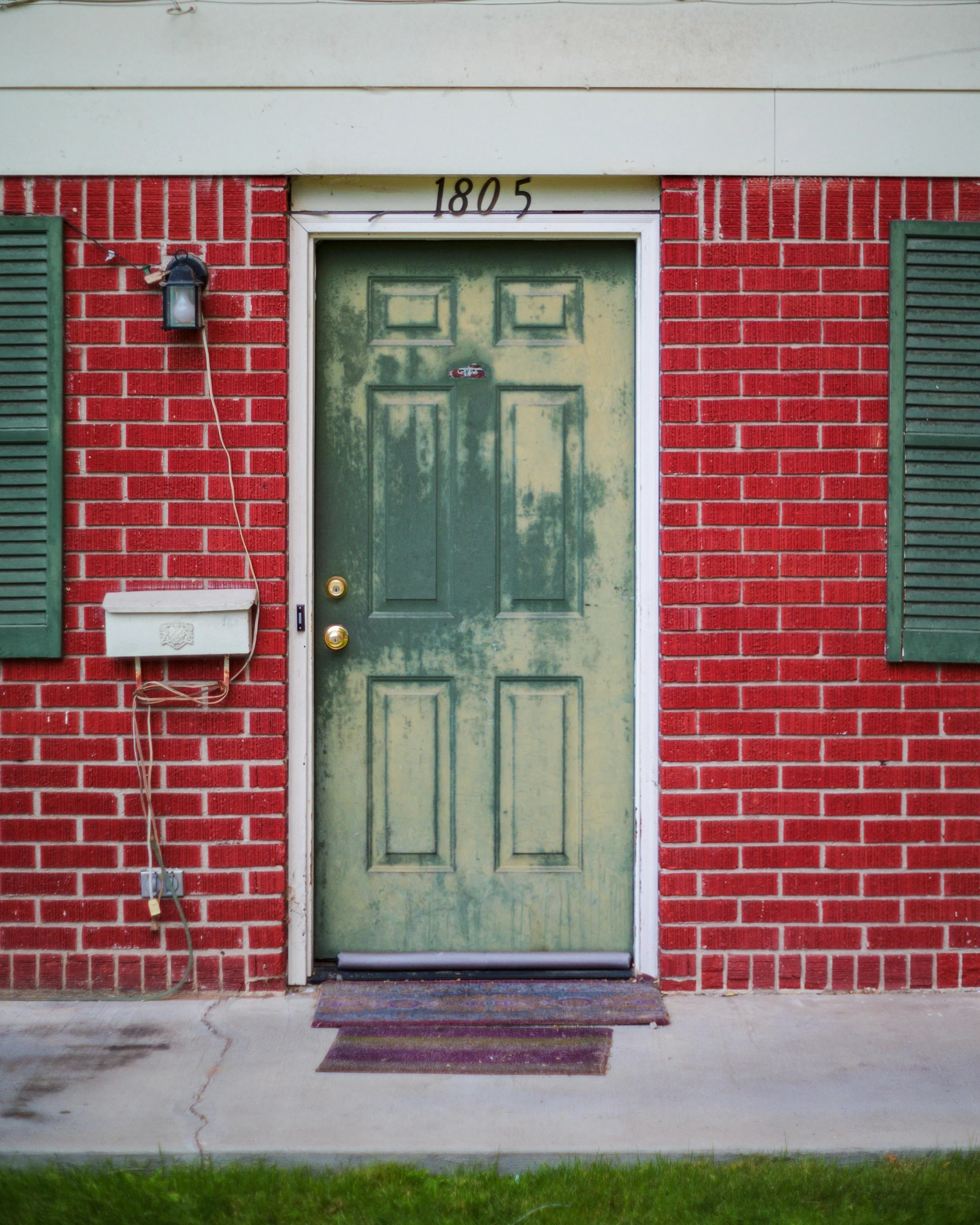 the door to the building is green