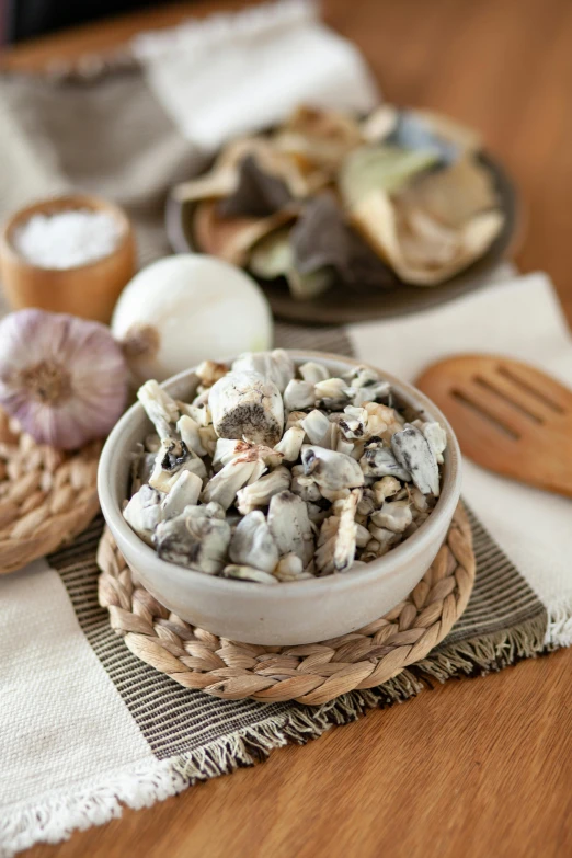 an image of a bowl with food on a table