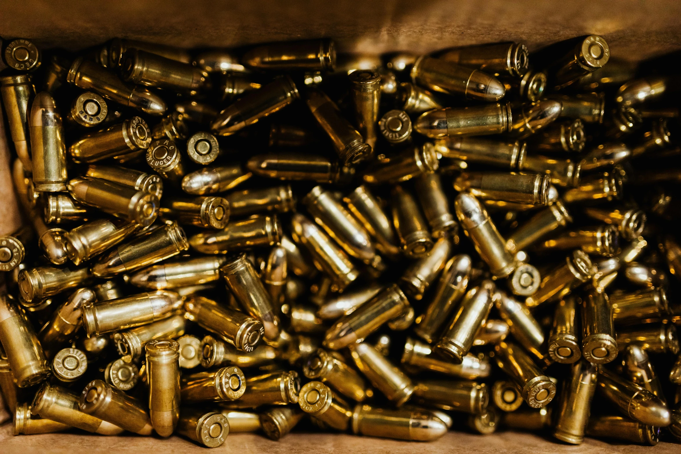 the bullet casings are being used as wallpaper