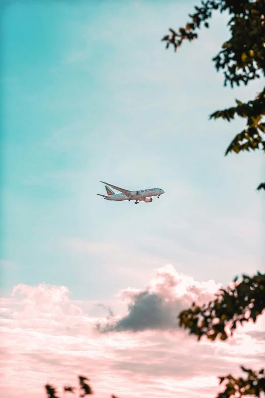 a plane flying in the sky on a cloudy day