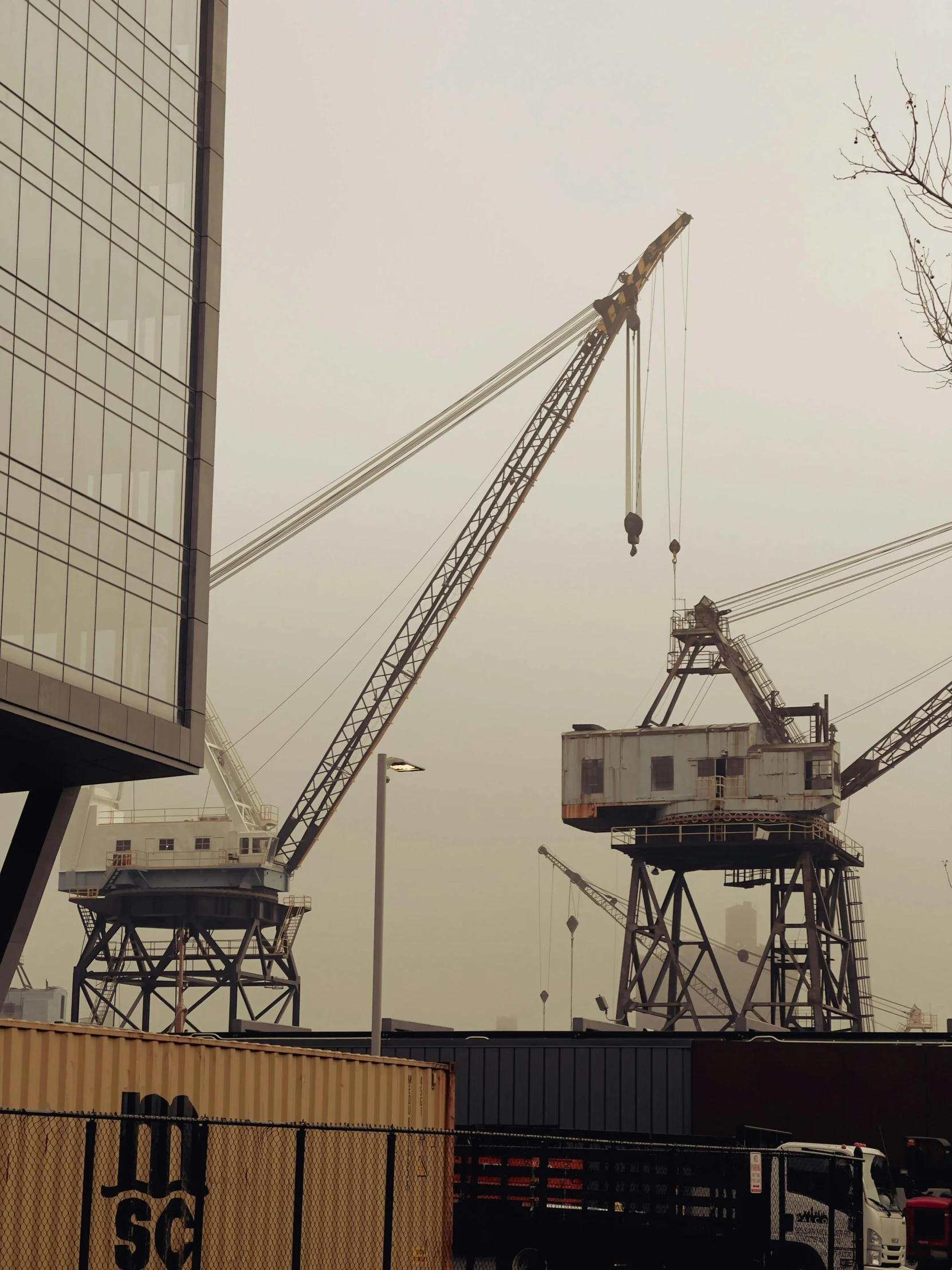 a large crane is attached to the side of a building