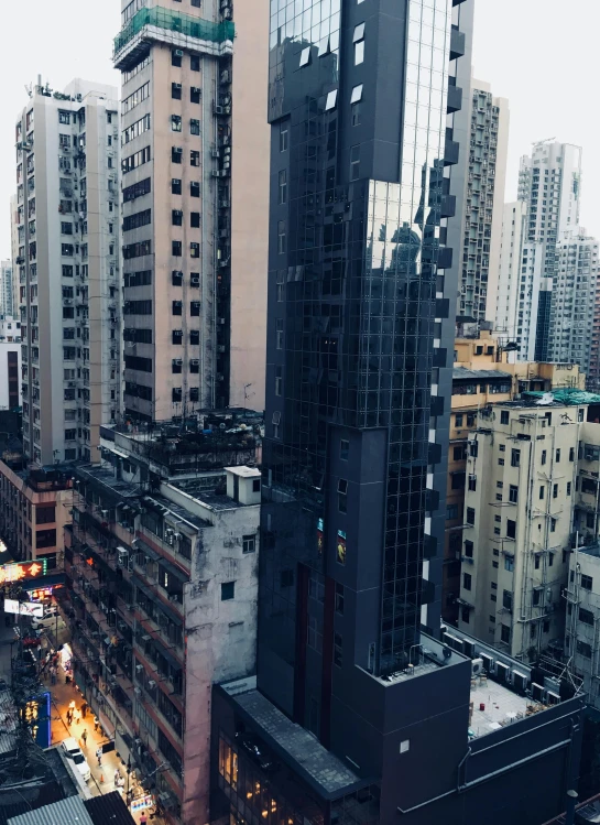 view from a building of a city at night