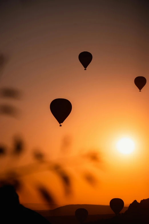 three  air balloons that are flying in the sky