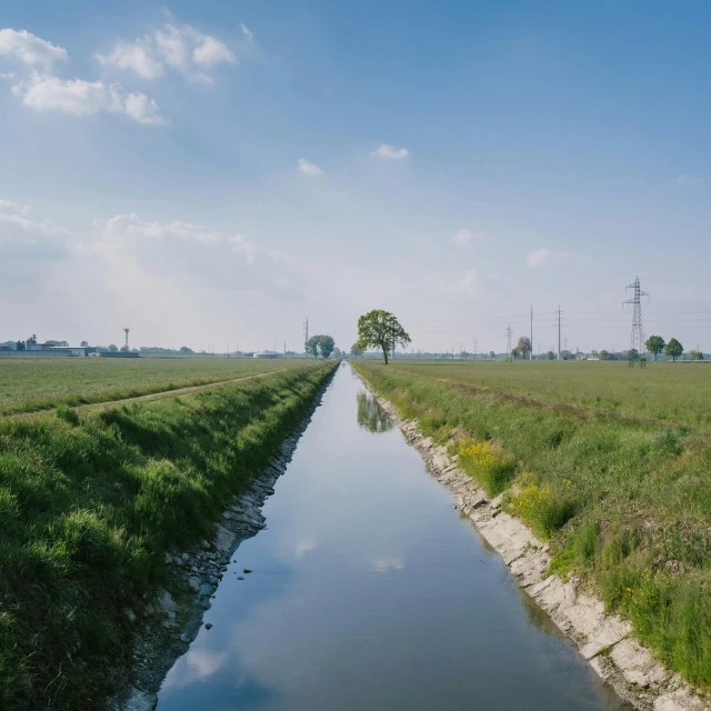 there is a stream going through the country side