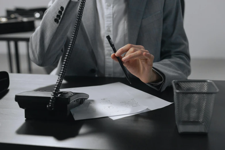 a business woman talking on her cell phone