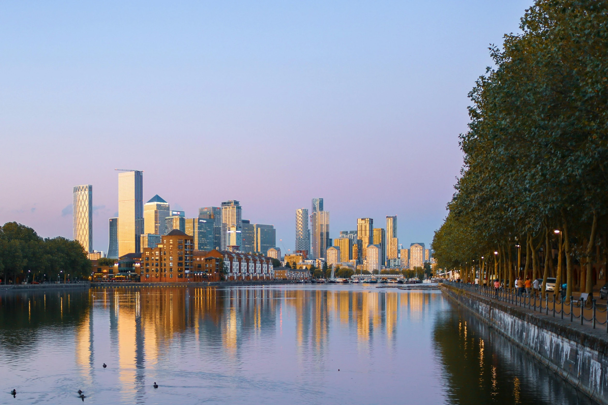 city scape with many buildings on other side of waterway