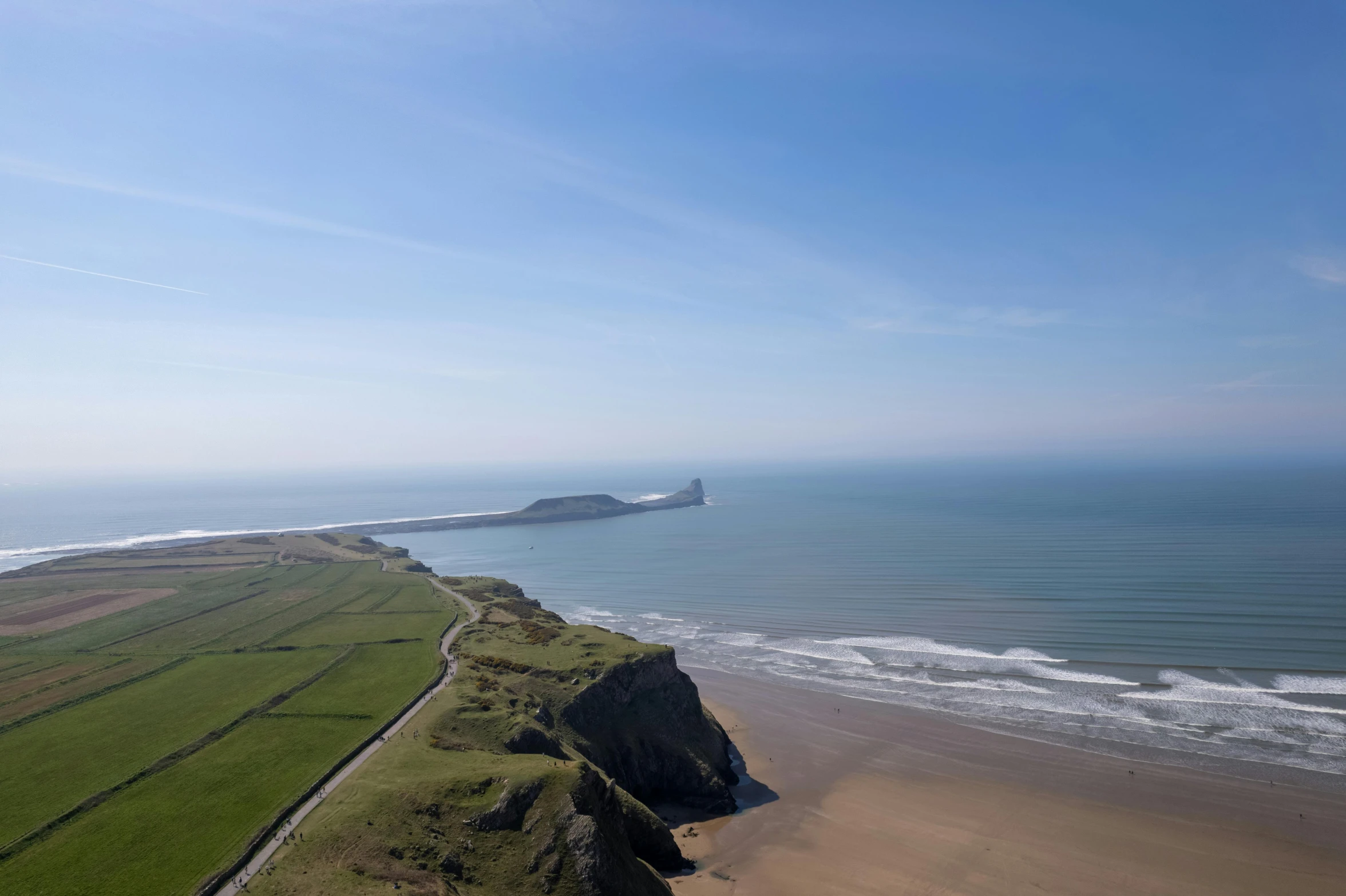 a view from the top of a tall hill