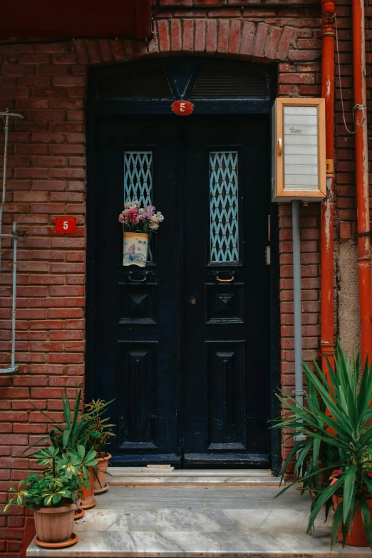 the large doorway to a very big door