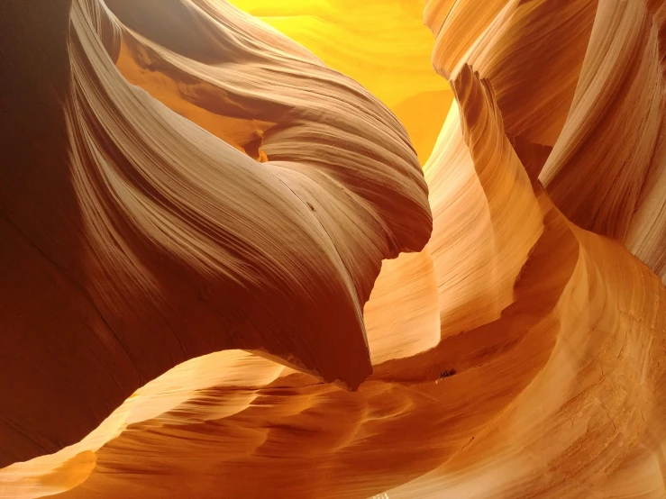 the interior of a slot canyon in antelope