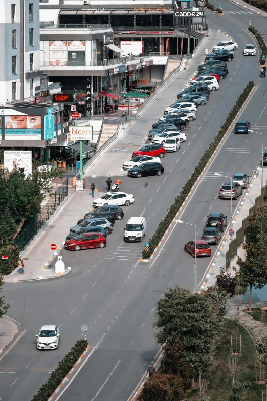 a long traffic jam on an urban road