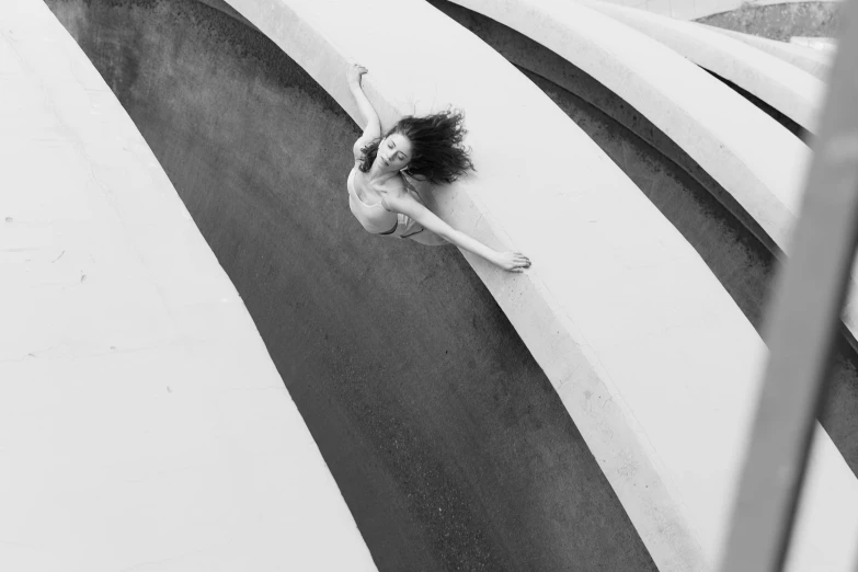 a women who is standing on a ramp