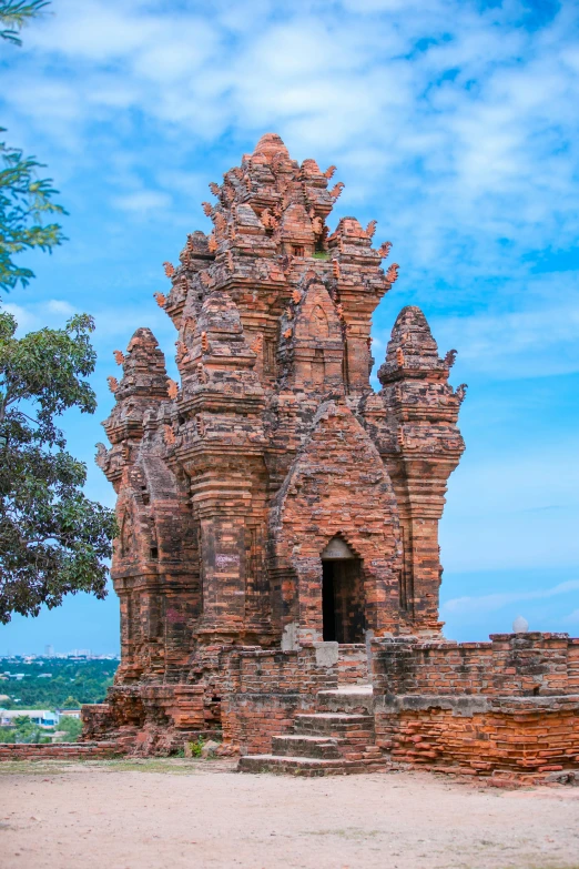 a statue is surrounded by several bricks