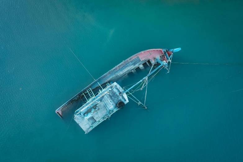 two boats parked side by side in the ocean