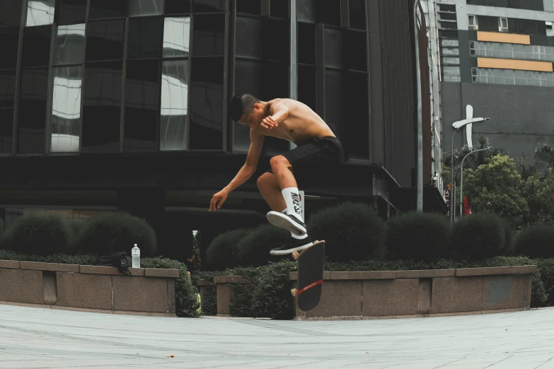 a person doing a trick on a skateboard