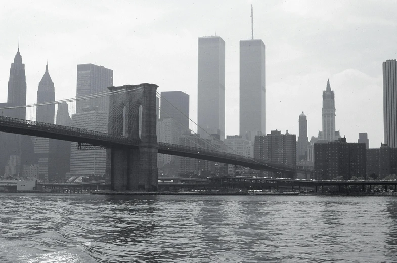 a black and white po of new york city skyline