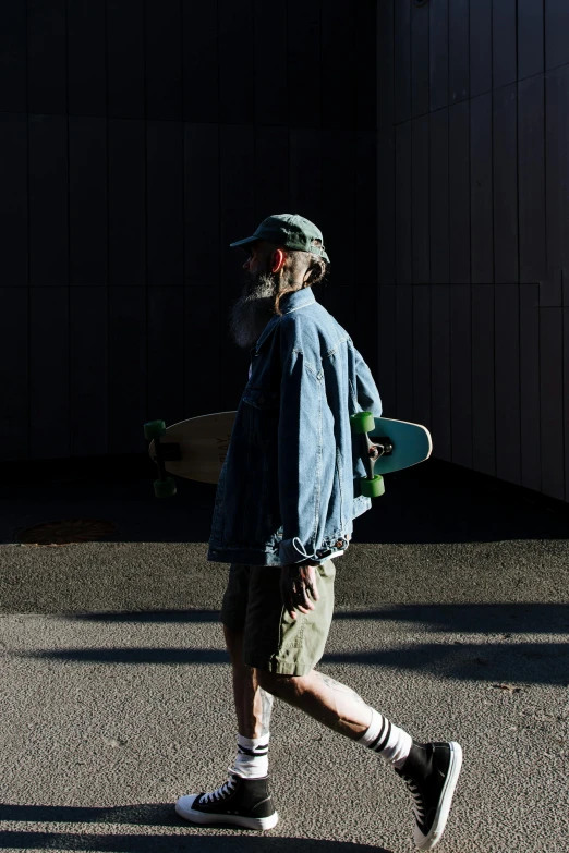 a man with a skateboard in his hands