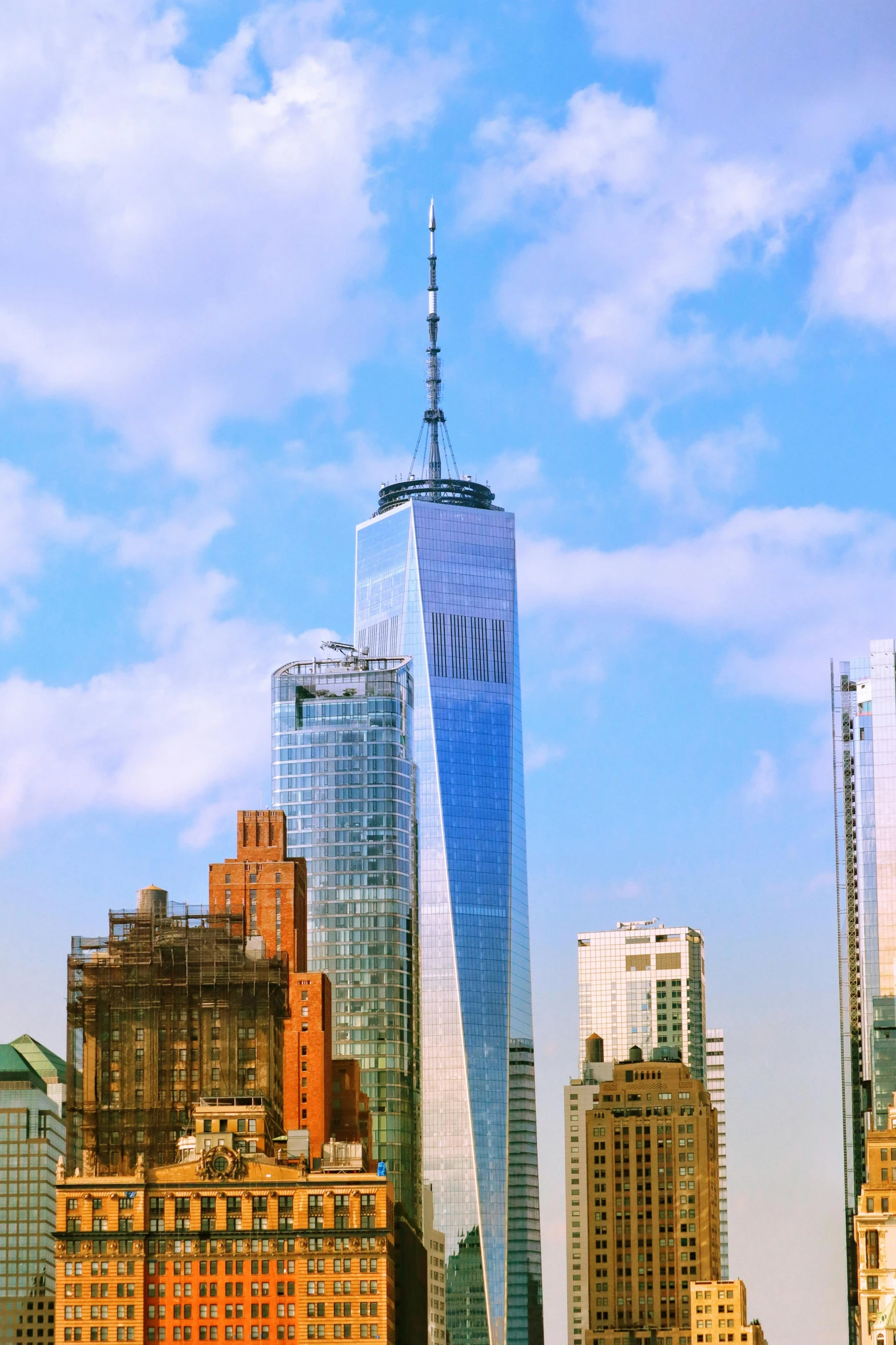 the buildings in the city are all blue