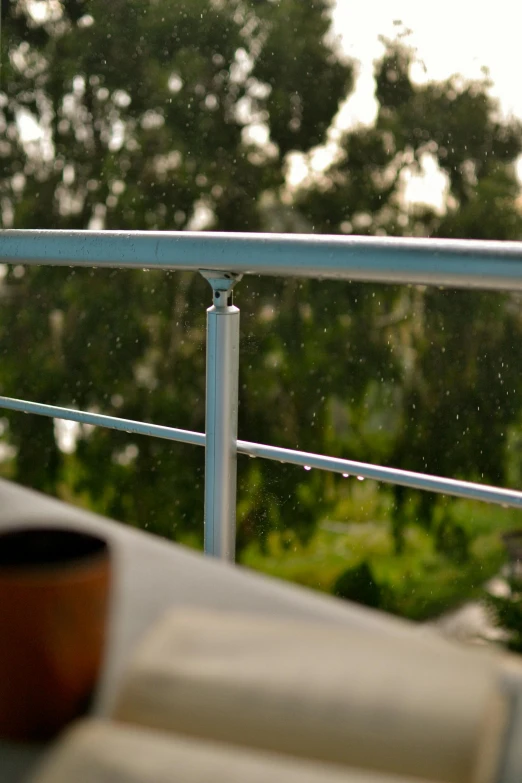 a close up view of an empty glass window