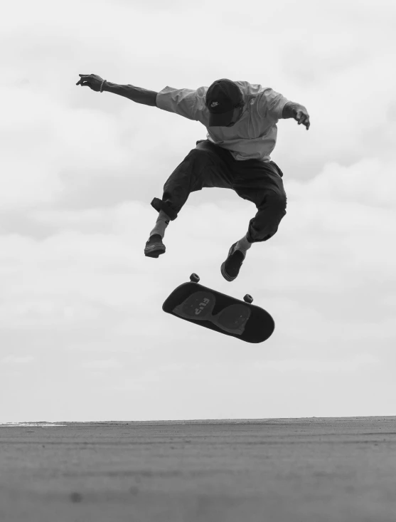 a man who is flying through the air with a skateboard