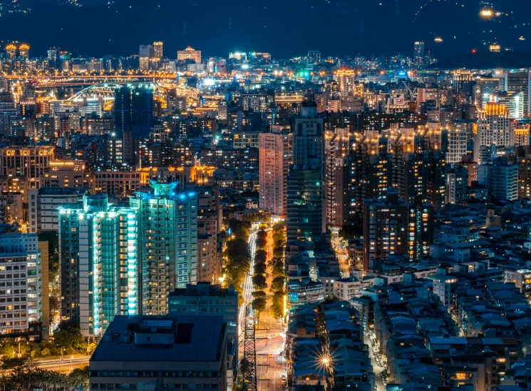 some buildings lights lights and buildings at night