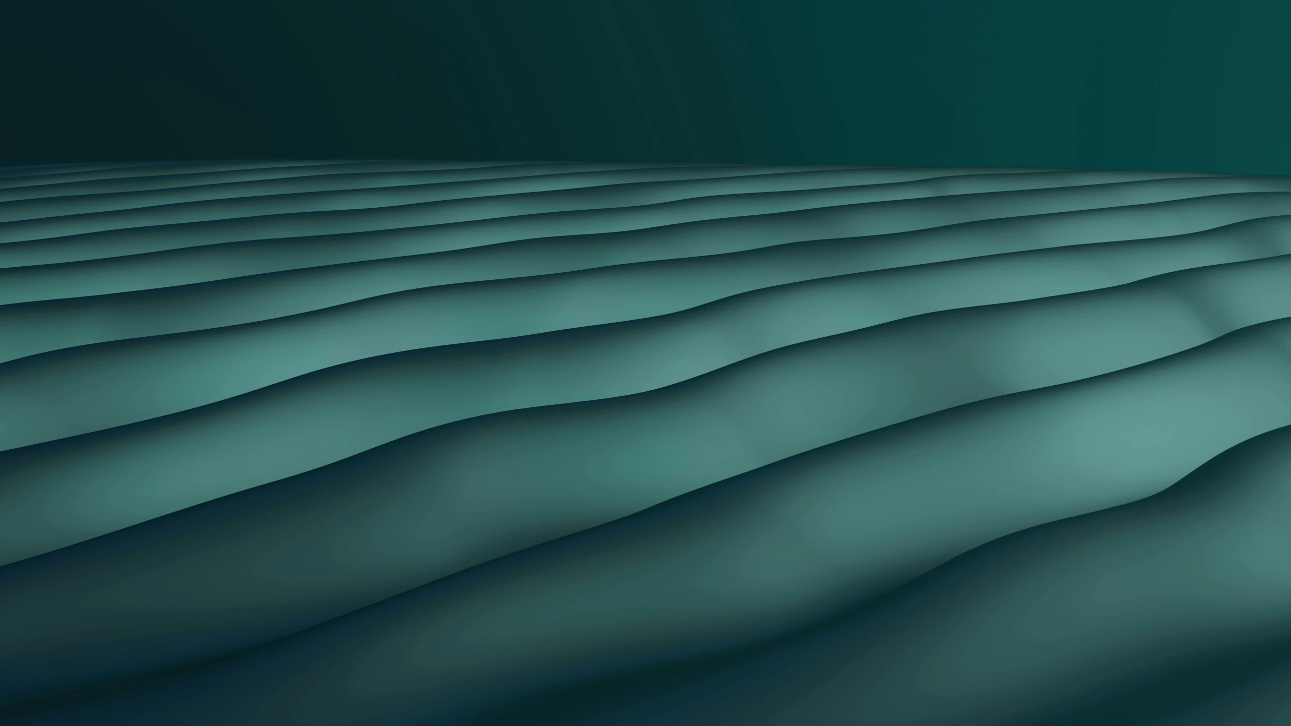 an abstract dark and green background with some wavy lines